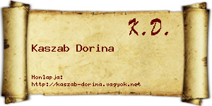 Kaszab Dorina névjegykártya